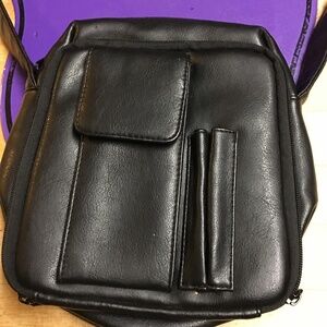 Black Leather Cross-Body Purse